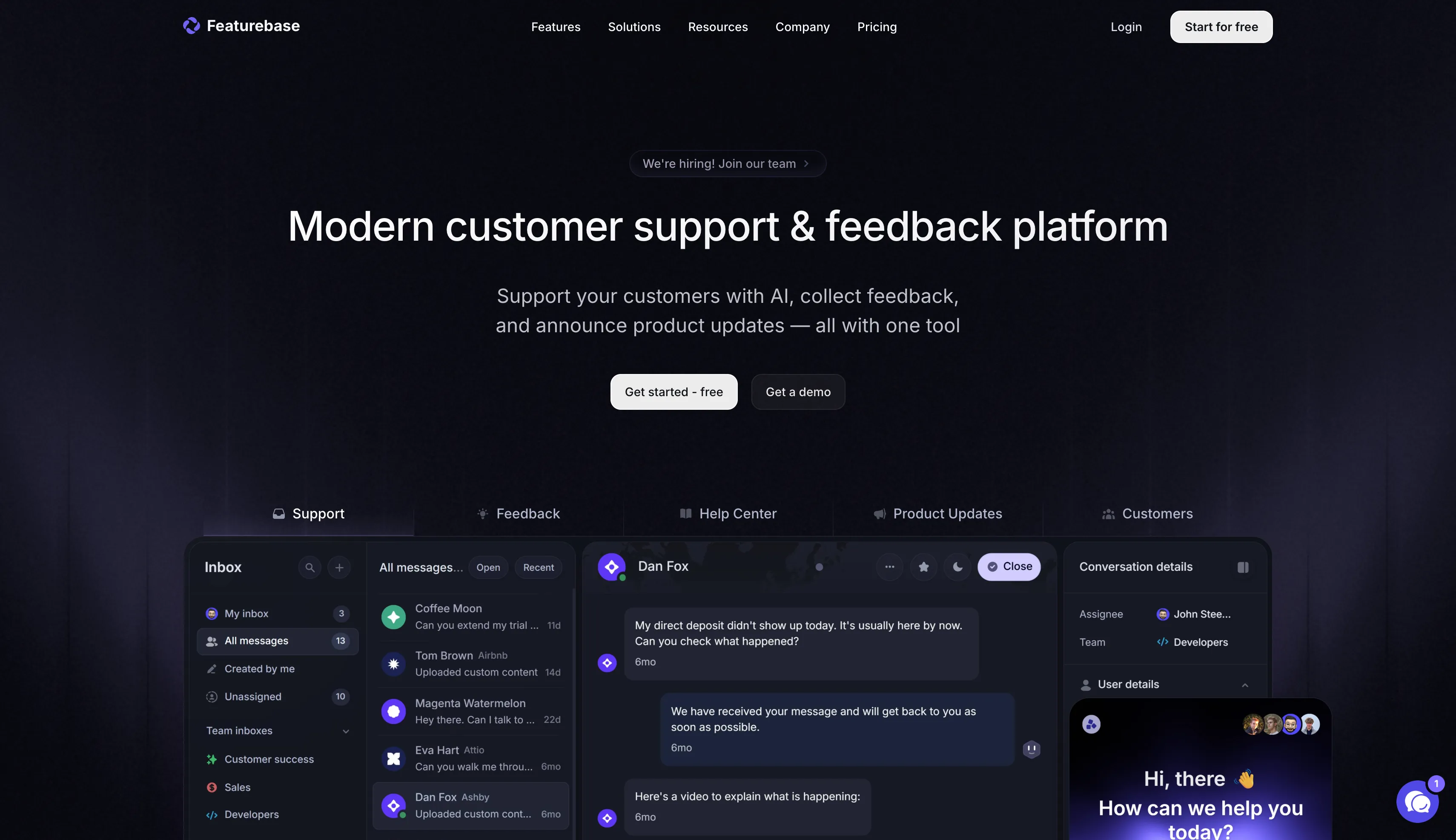 Featurebase Website Design Reference | Refto