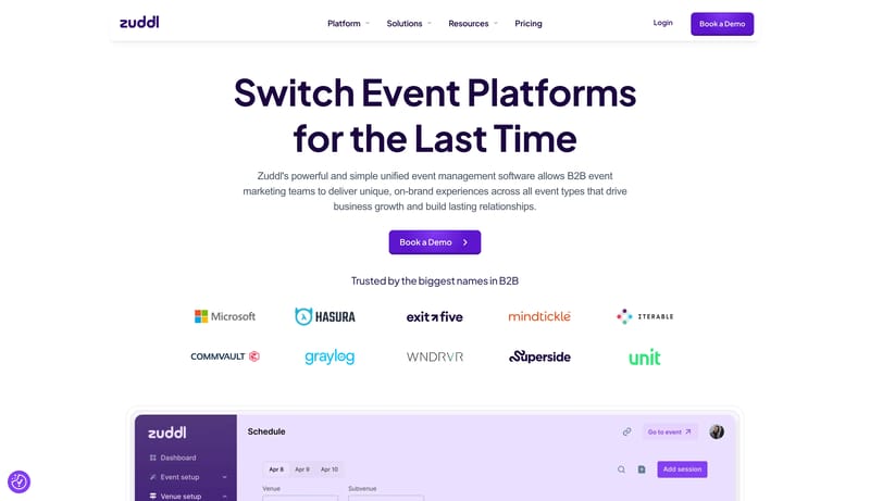 #1 Modular Event Management Software for B2B Events | Zuddl