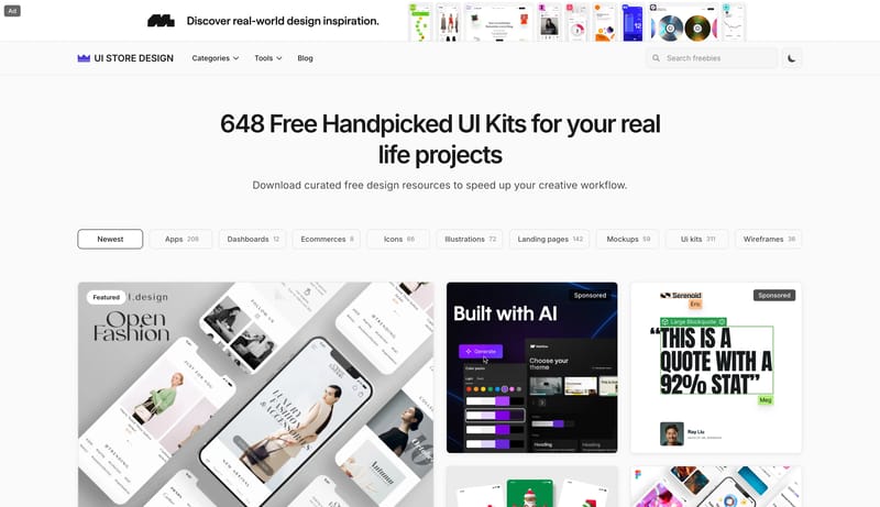 648 Free Handpicked UI Kits - UI STORE DESIGN