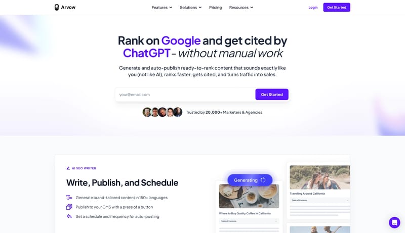 AI SEO Writer | Arvow