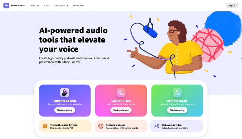Adobe Podcast | AI audio recording and editing, all on the web