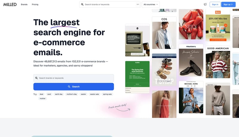 Milled: A search engine for email newsletters and ecommerce sales