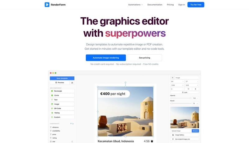 Automate your image generation! | RenderForm