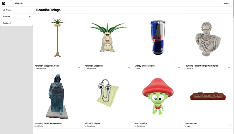Beautiful Things - 3D Objects for Apple Vision Pro