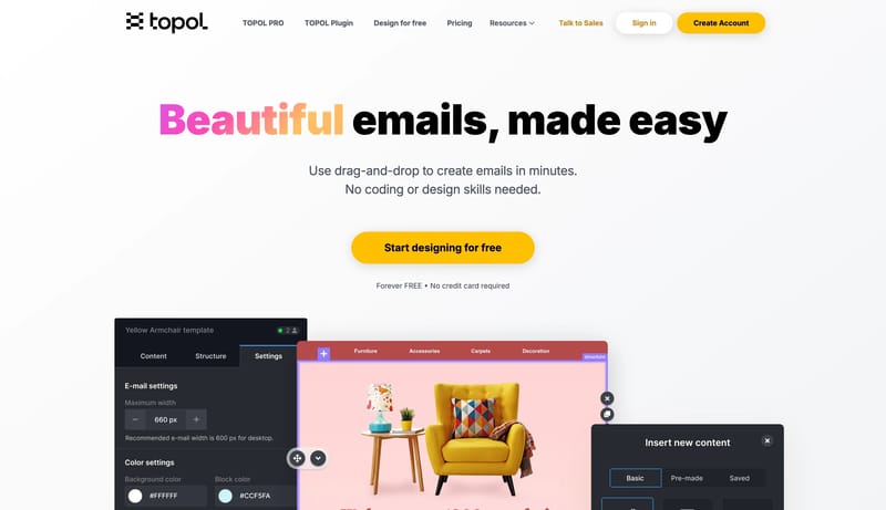 Beautiful emails, made easy - Editor & Plugin - Topol