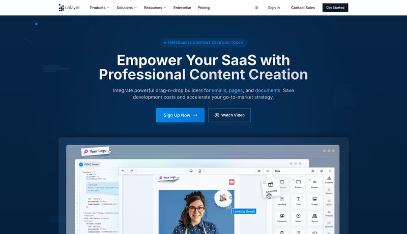 Best Embeddable Email, Page & Document Builder | Unlayer
