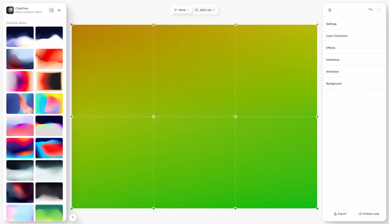 ColorFlow - Advanced Mesh Gradient Generator & Editor