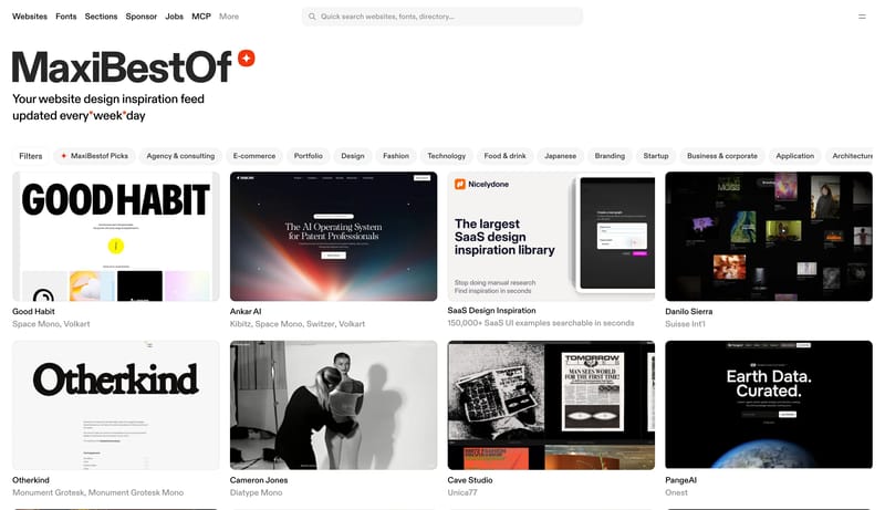 Best website design & fonts inspiration feed