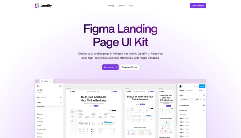 Landify UI – Figma Landing Page UI Kit for Modern Websites