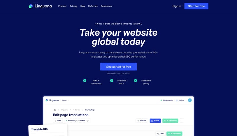 Linguana - Automatic website translation and multilingual SEO