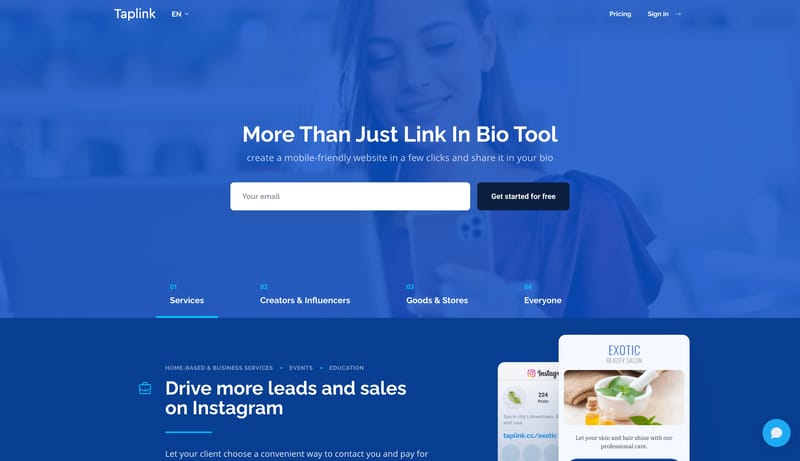 Link In Bio Tool for Instagram and TikTok - Taplink