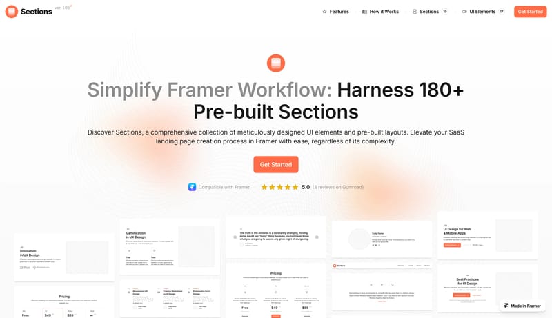 Sections – Powerful Landing Page Builder for Framer