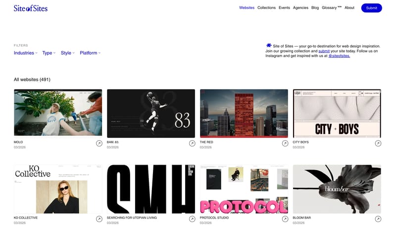 Site of Sites | The Best Web Design Inspiration 2026