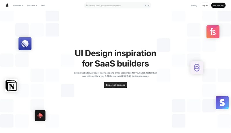 SaaSFrame — UX & UI Design Examples Library for SaaS Websites and Interfaces