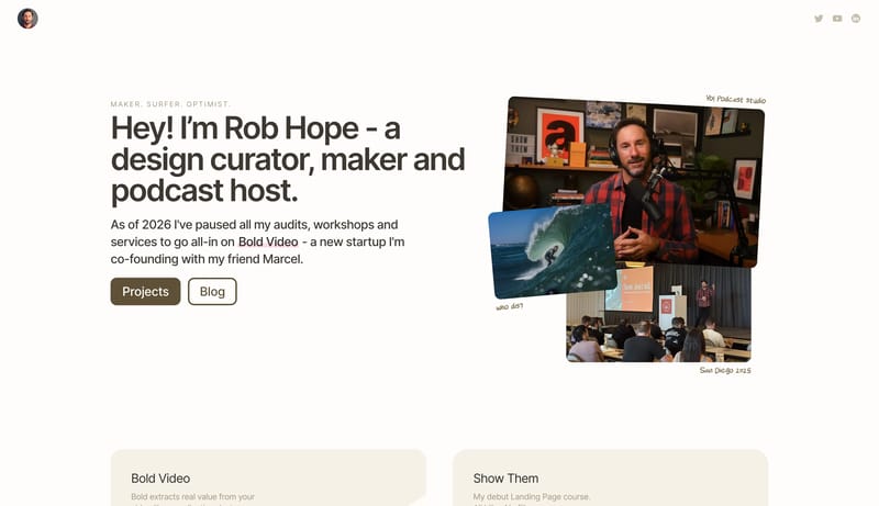 Rob Hope - Maker. Surfer. Optimist