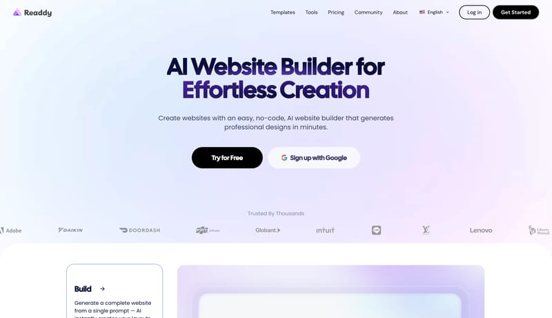 Readdy – AI Website Builder | Easy and No-Code Website Creation