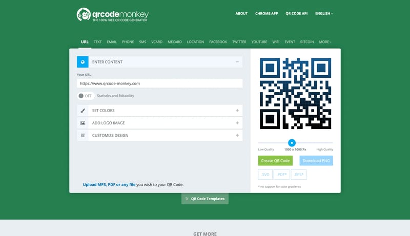 QRCode Monkey - The free QR Code Generator to create custom QR Codes with Logo
