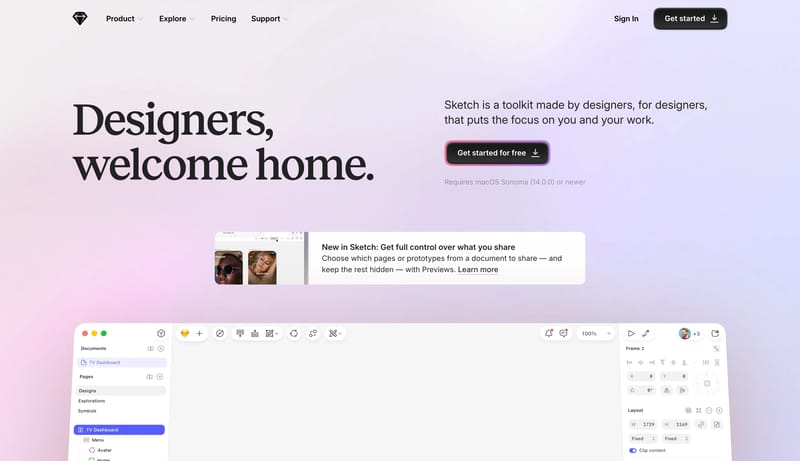 Sketch · Design, prototype, collaborate and handoff