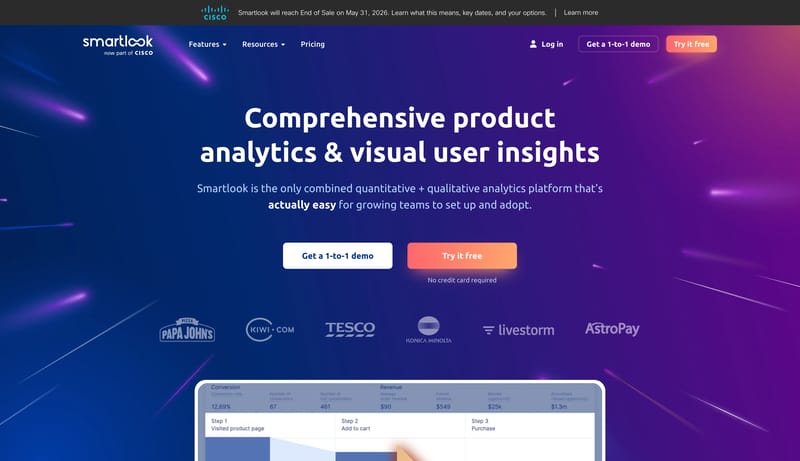 Smartlook: Product analytics & visual user insights