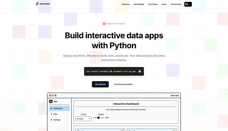 Preswald - Turn Python Scripts Into Interactive Web Apps