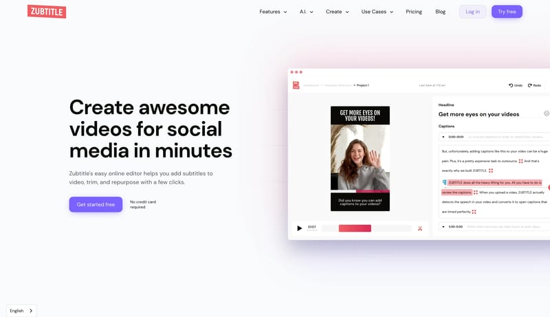 Zubtitle - Add Subtitles to Videos & Edit Videos Online