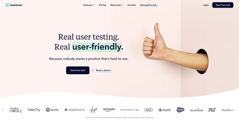 Userbrain: Real user testing. Real user-friendly.