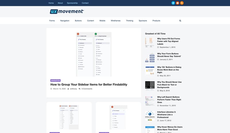 UX Movement - Professional User Experience Articles