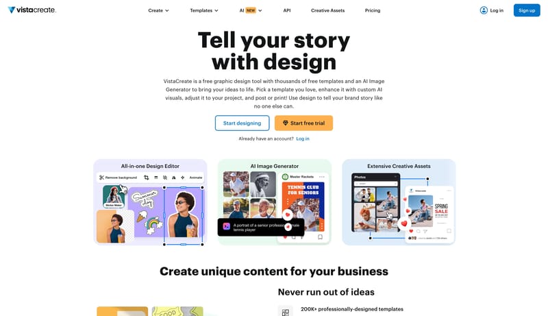 VistaCreate – Free Graphic Design Software with 200,000+ Free Templates