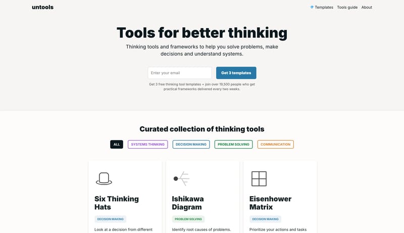 Tools for better thinking | Untools