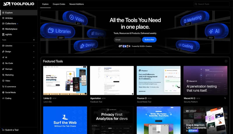 Toolfolio - All the Tools You Need in One Place