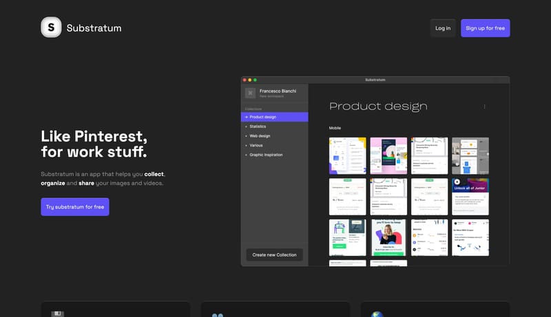 Substratum app - Easily collect and share your images and videos.