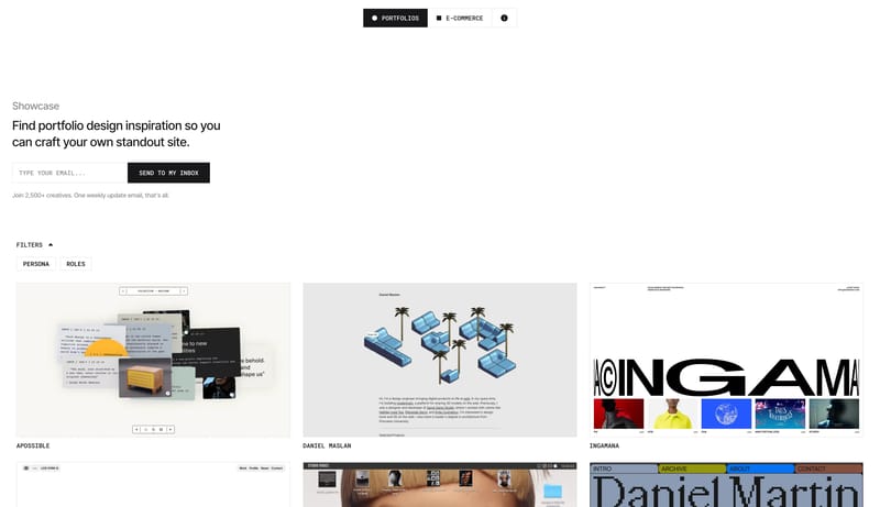 Showcase - Portfolio & Ecommerce Design Inspiration