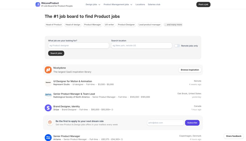 Product & Design Jobs - #1 Job Board for Product & Design People