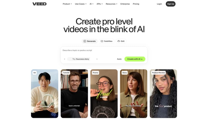 VEED – AI Video Creation Platform | Idea to Video Workflow
