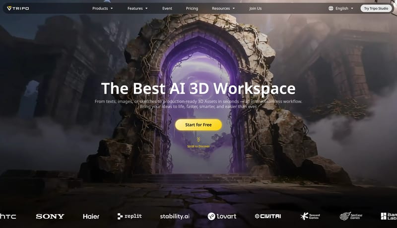 Tripo | Easy 2D to 3D: Free AI 3D Models From Images or Texts