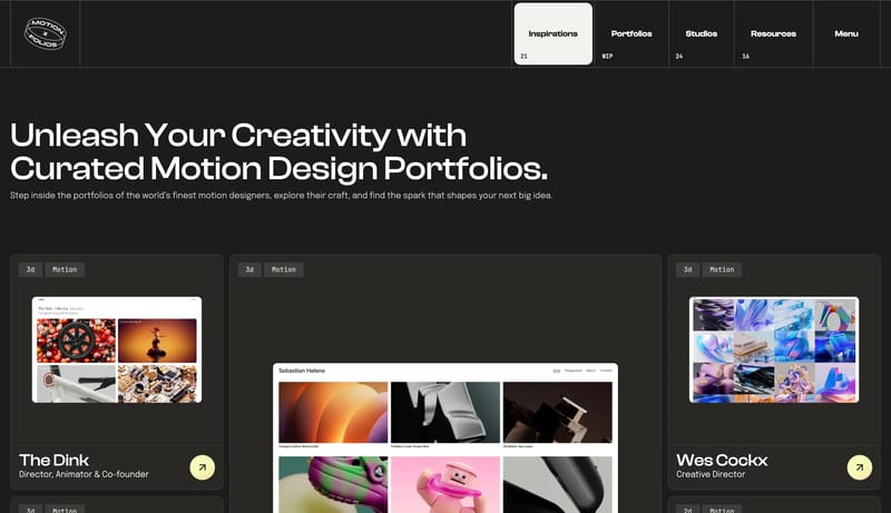 Motion Folios – Curated Motion Design Portfolios.
