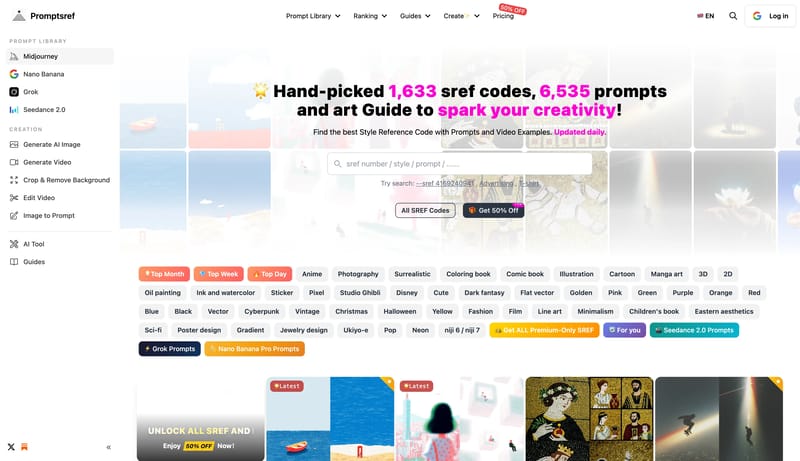 Midjourney Prompts, Video, SREF Codes Library and Guides