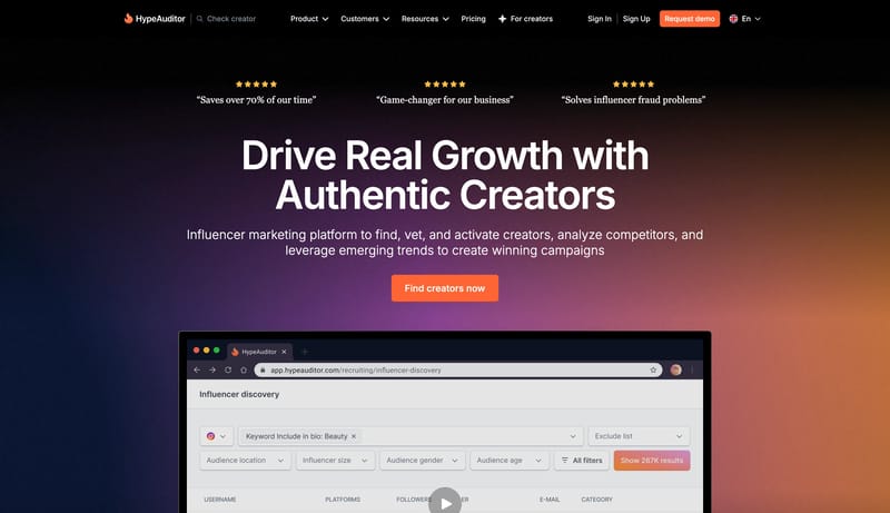 100% AI-Powered Influencer Marketing Platform | HypeAuditor