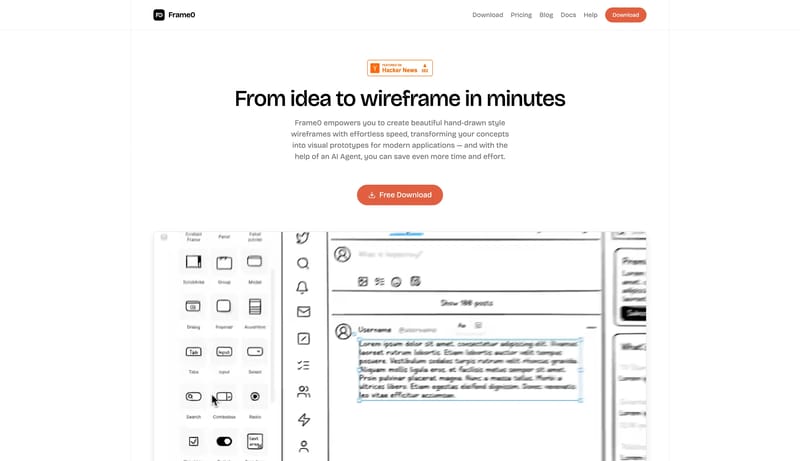 Frame0 ― A sleek Balsamiq alternative for wireframing