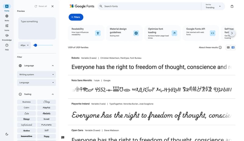 Browse Fonts - Google Fonts