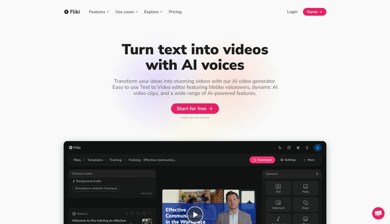 Fliki - Create AI Videos and Voiceovers in Minutes | Free