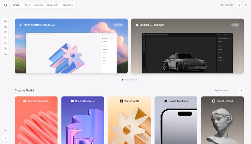 Morflax Studio - 3D Mockups & Motion in Your Browser