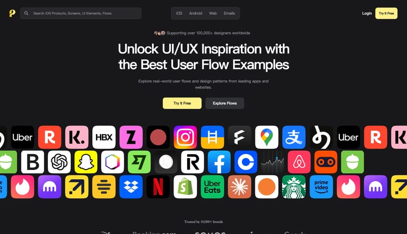 UI/UX Design Inspiration for Apps and Websites — Page Flows