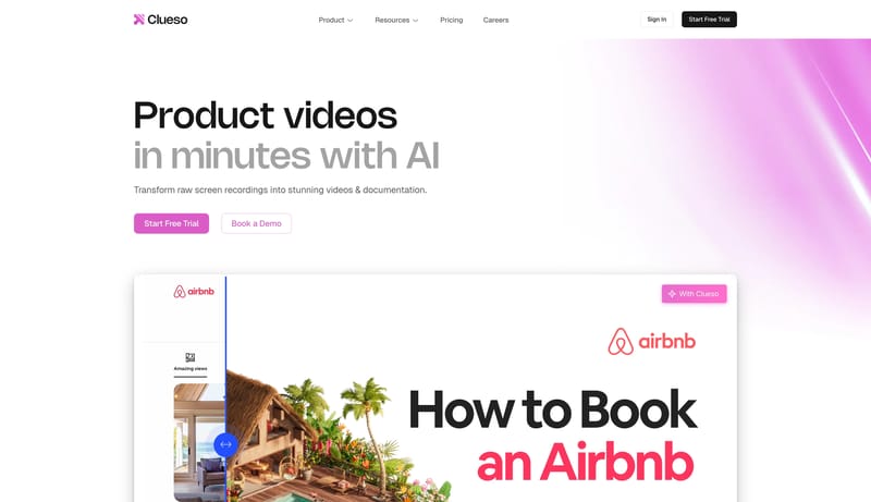 Clueso - Create incredible product videos, documentation, and more – in minutes, with AI.