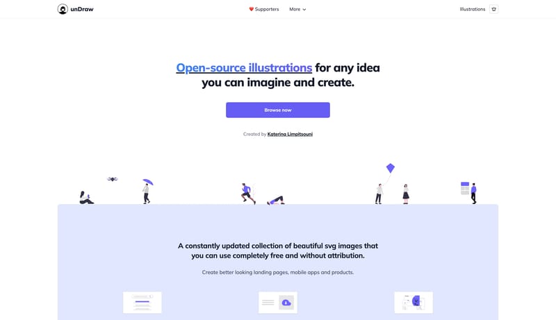 unDraw - Open source illustrations for any idea