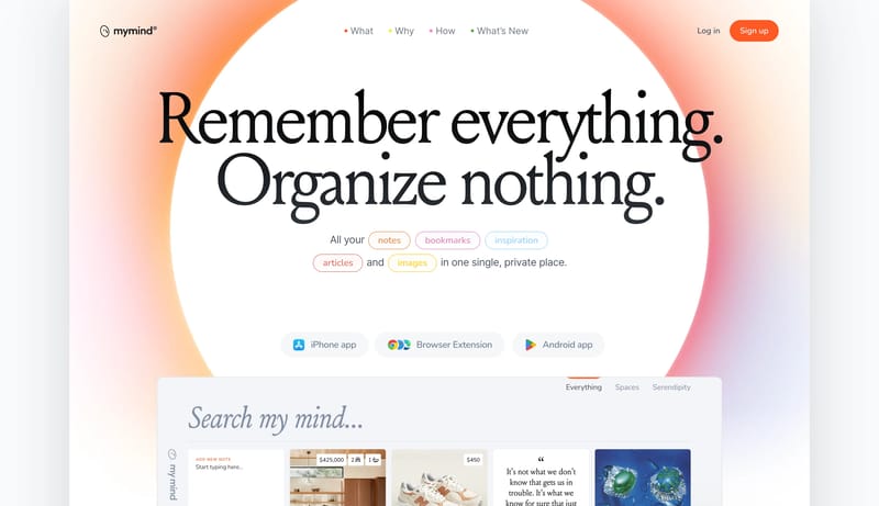 mymind is the extension for your mind.