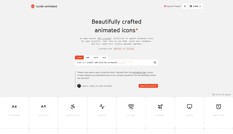 lucide-animated | Free Animated React Icons Library