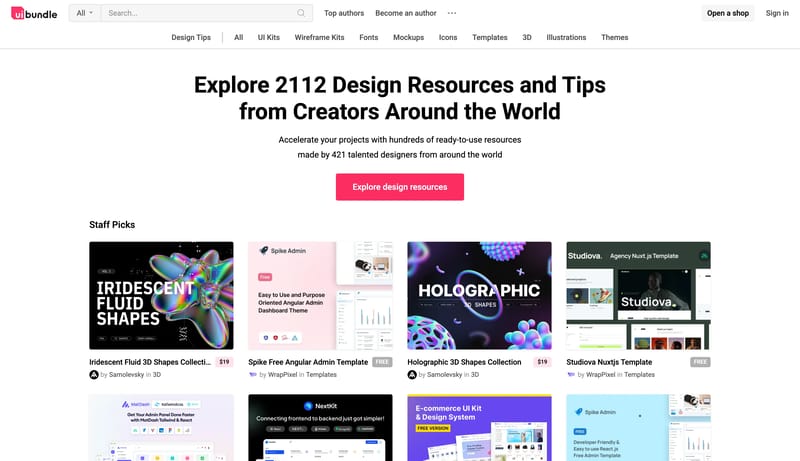 Design Resources UI Kits, Fonts, Icons and more - UIBundle