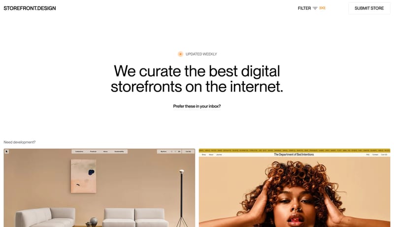 Ecommerce Design Inspiration Gallery | Storefront.Design