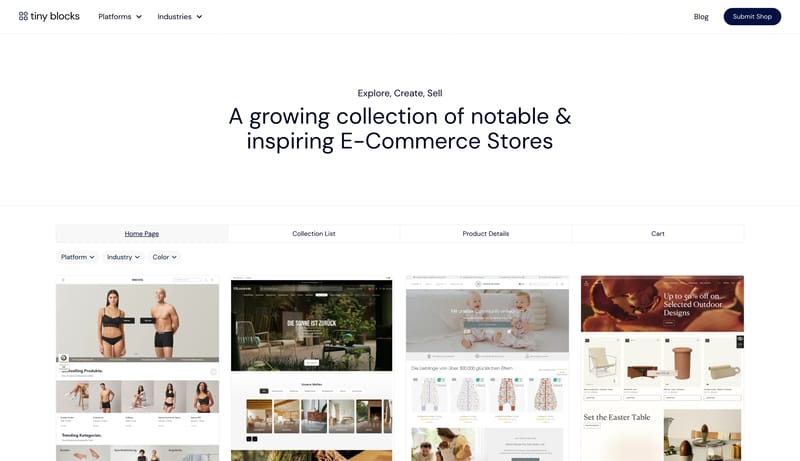 Explore Inspiring E-Commerce Store Designs | tiny blocks